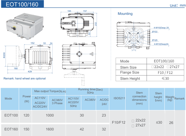 Thông Số Kỹ Thuật FLOWINN EOT100160